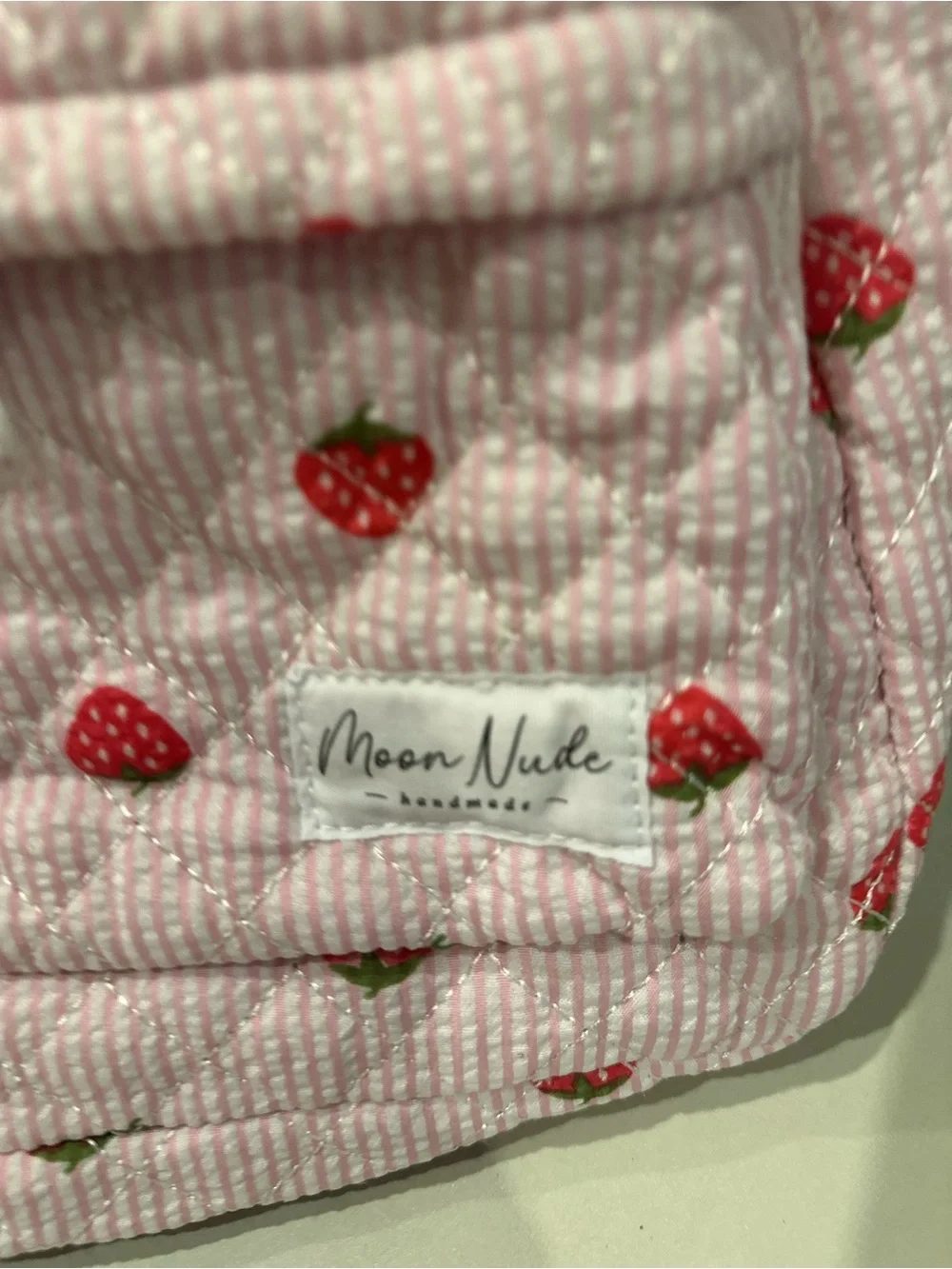 Pink Strawberry Quilted Kids Backpack